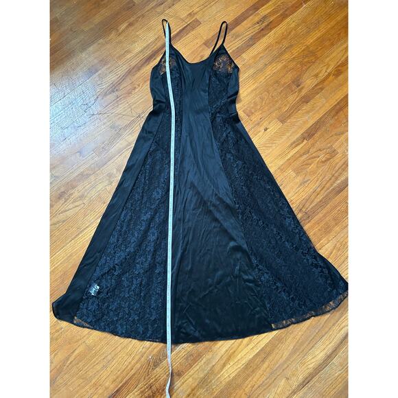 Union Made Lace Panel Black Slip/Maxi Dress - Picture 7 of 9